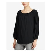 RALPH LAUREN $80 Womens New 1121 Black Scoop Neck Tunic Casual Top S B+B